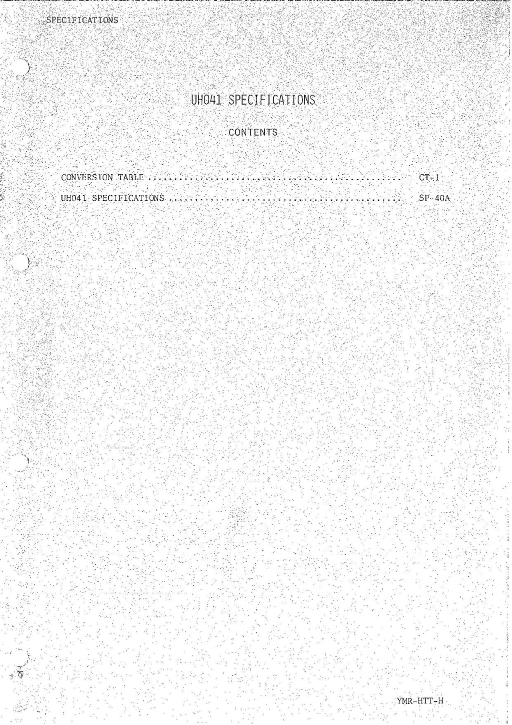 HITACHI UH041 Excavator Service Manual