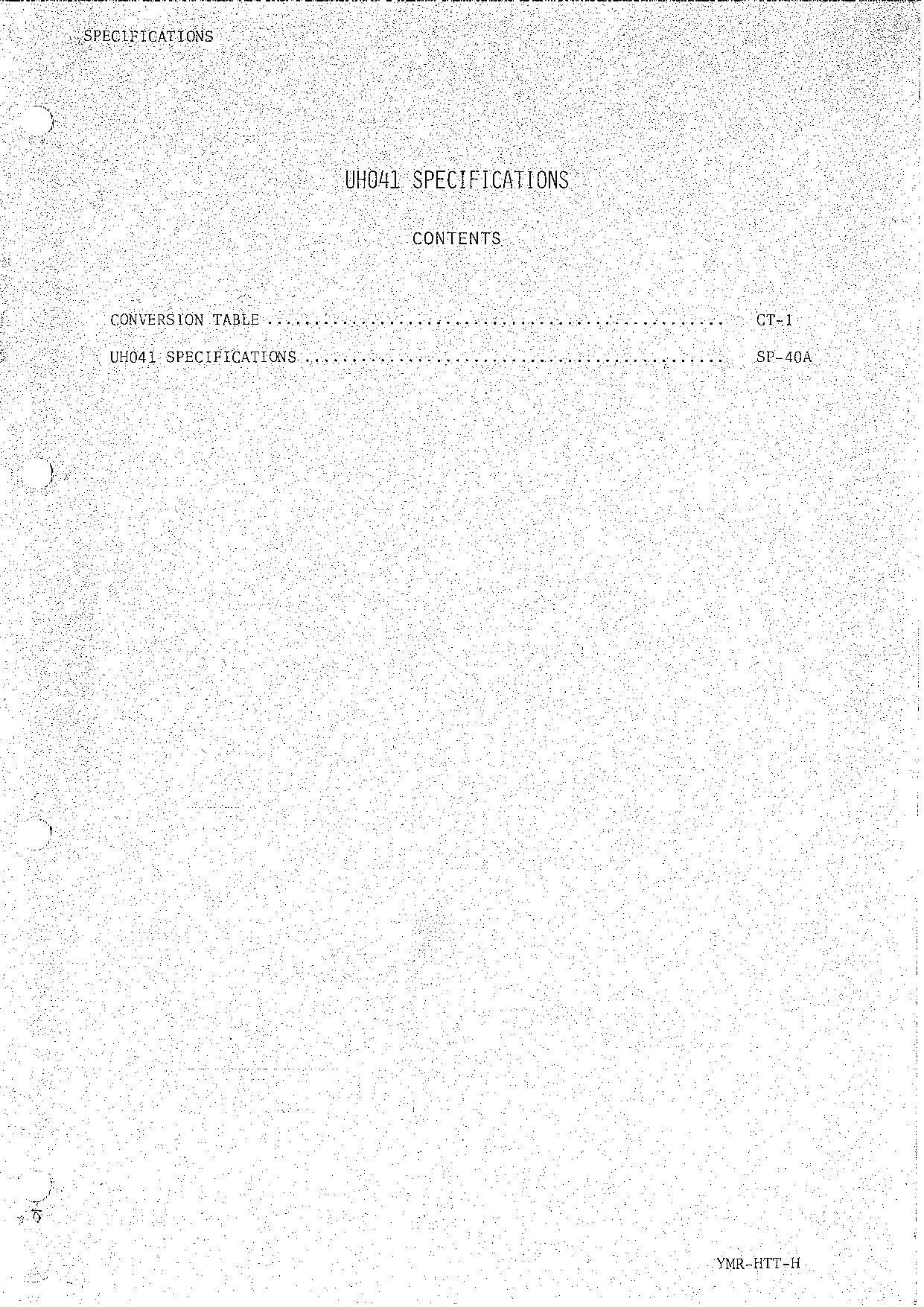 HITACHI UH041 Excavator Service Manual