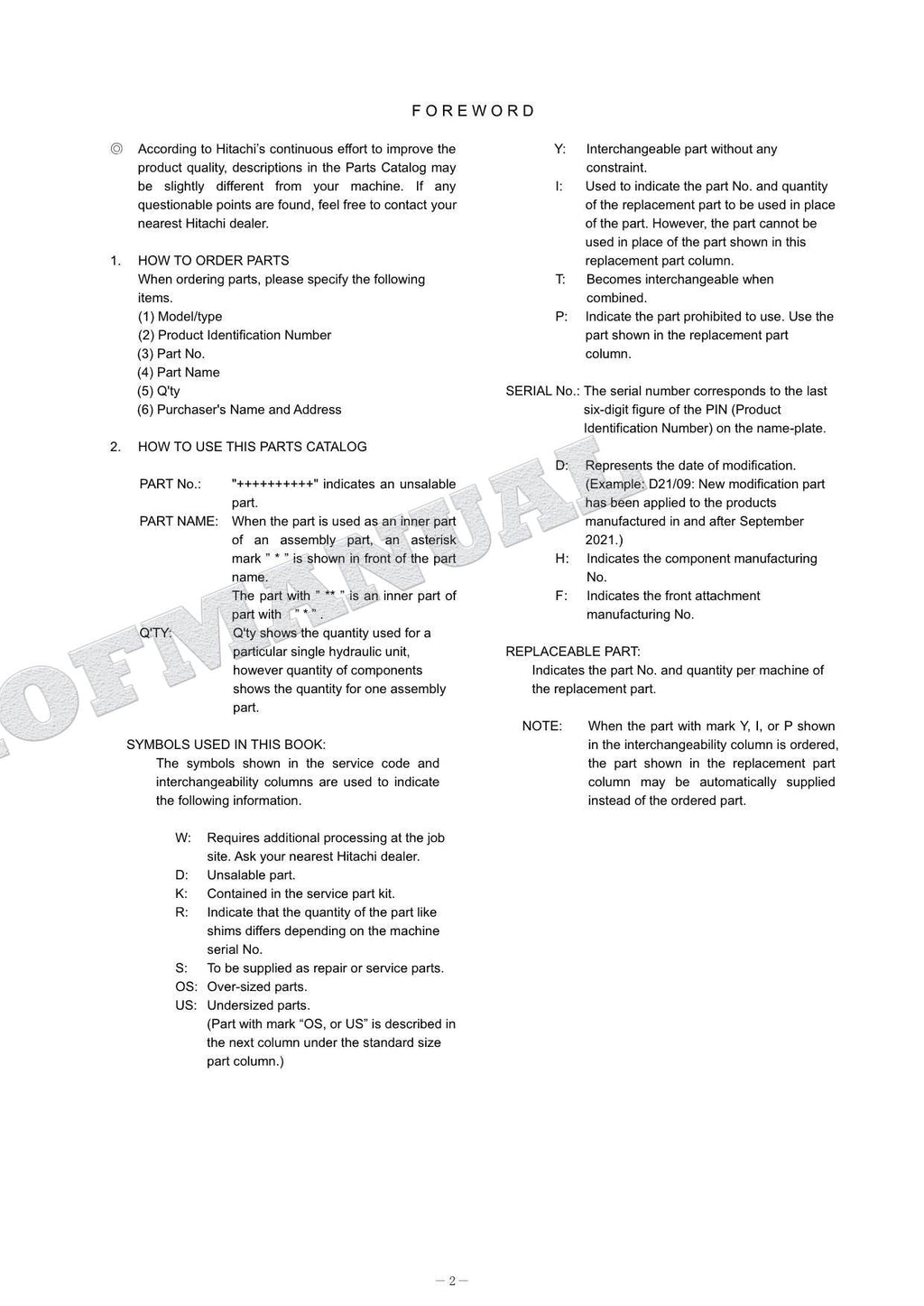 Catálogo de piezas de excavadora HITACHI ZX160LC-7 OCEANÍA Spec Equip Component Manual