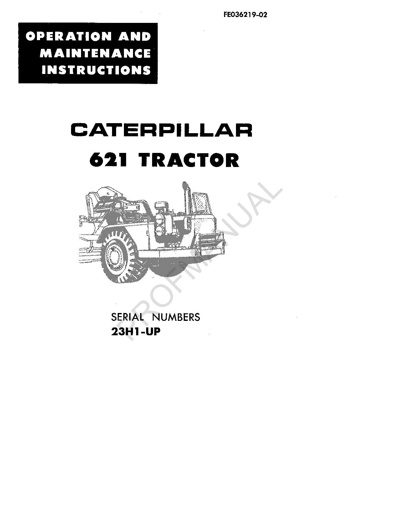 Manual de mantenimiento del operador del tractor Caterpillar 621