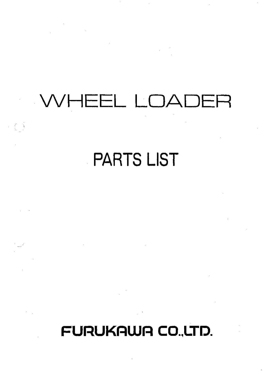 Hitachi FL120-2 Wheel Loader Parts Catalog Manual SN all