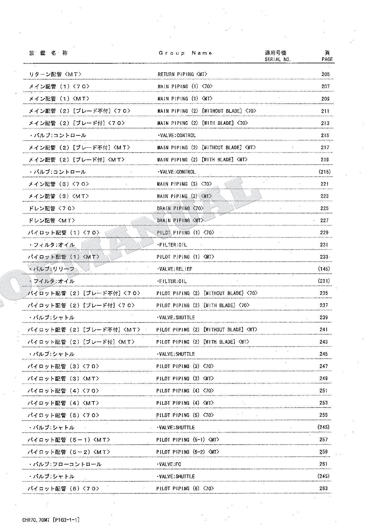 HITACHI CHR70 CHR70MT Crawler Carrier Parts Catalog Manual SN 093001-