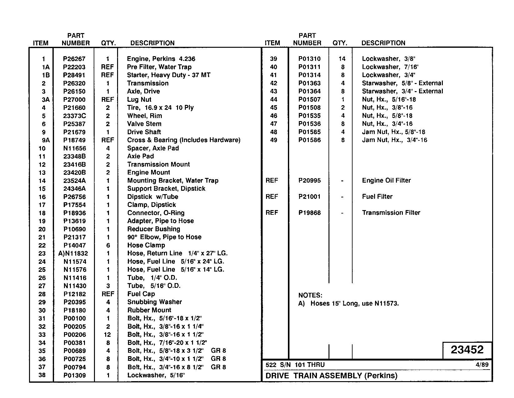 LULL 522 Telehandler Parts Catalog Manual