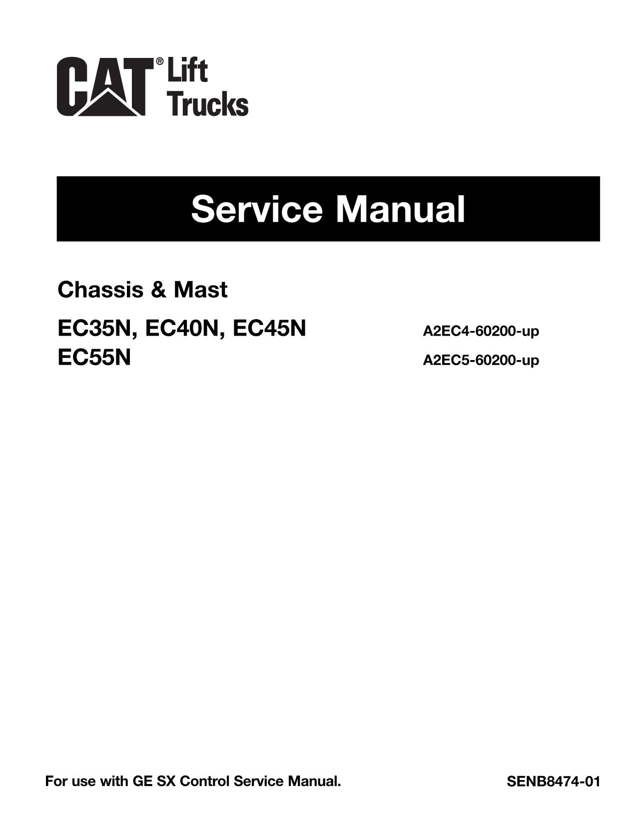 Manual de servicio de montacargas Caterpillar Lift Truck EC35N EC40N EC45N EC55N