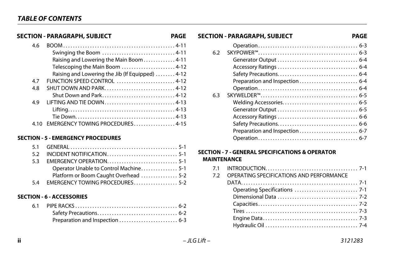 Manual del operador de mantenimiento y operación del elevador de pluma JLG 18RS 18RSJ