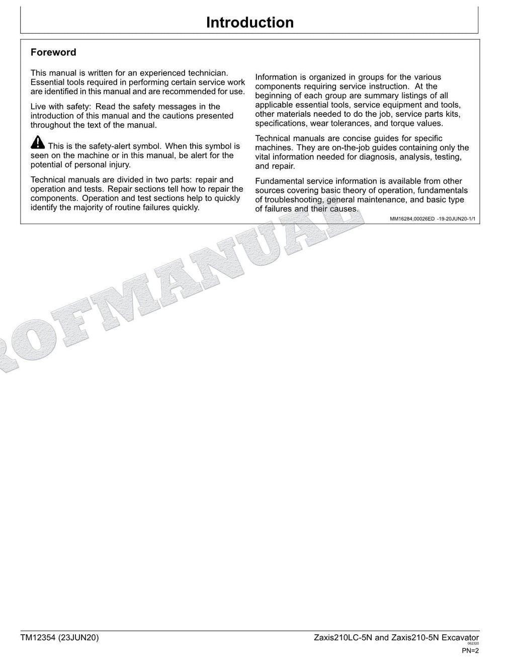 HITACHI ZX 210LC-5N 210-5N Excavator Operation Test Service manual