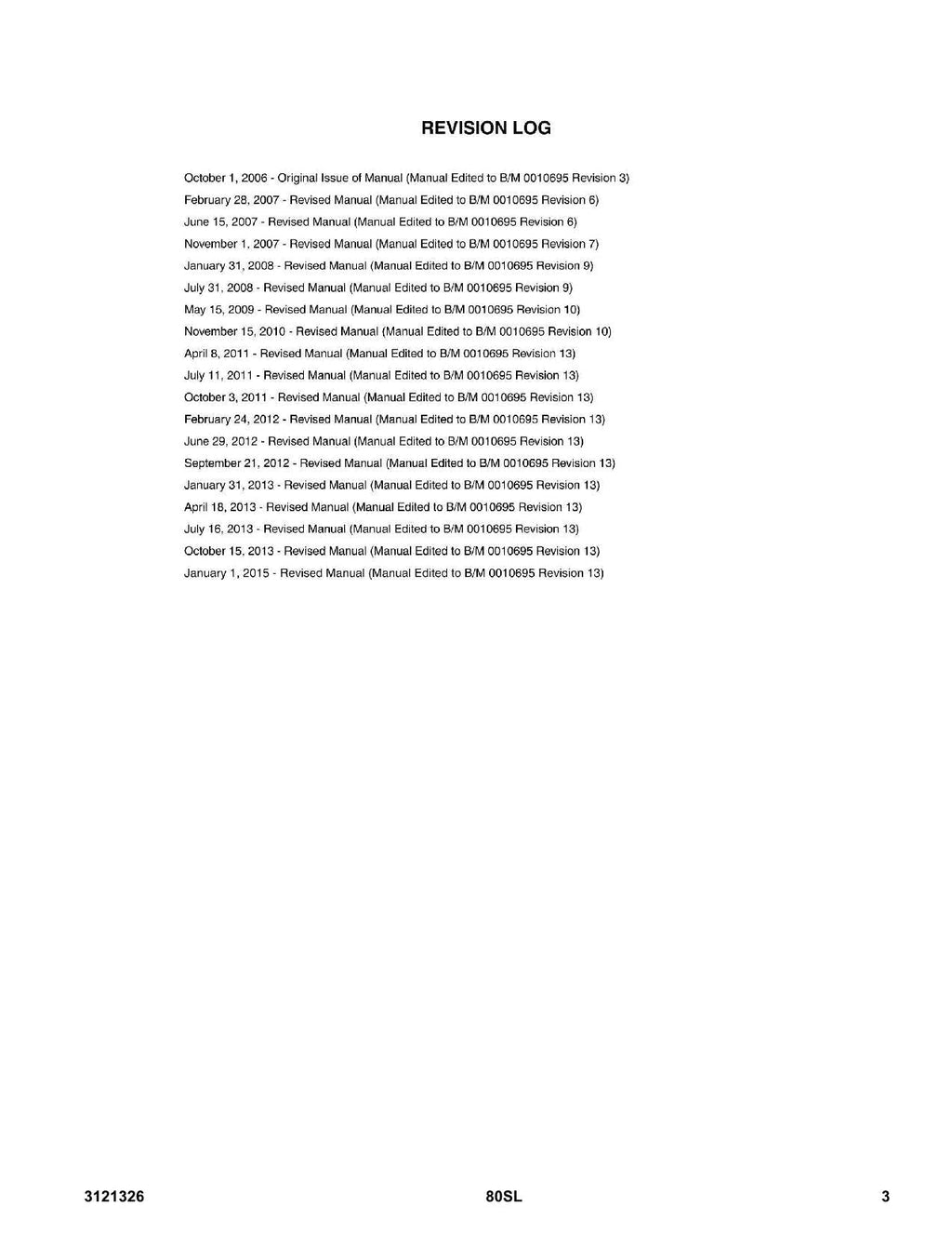 JLG 80SL Scissor Lift Parts Catalog Manual