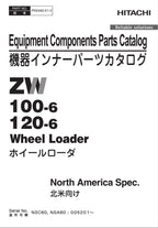 Hitachi ZW100-6 ZW120-6 NA Spec Equip Comps Wheel Loader Parts Catalog Manual