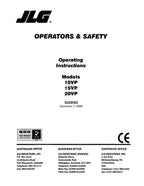 JLG 10VP 15VP 20VP- Operation Vertical Mast Operators Manual EN FR DE IT ES lang