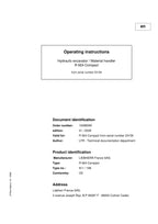 Liebherr R924 Compact Excavator Operators manual