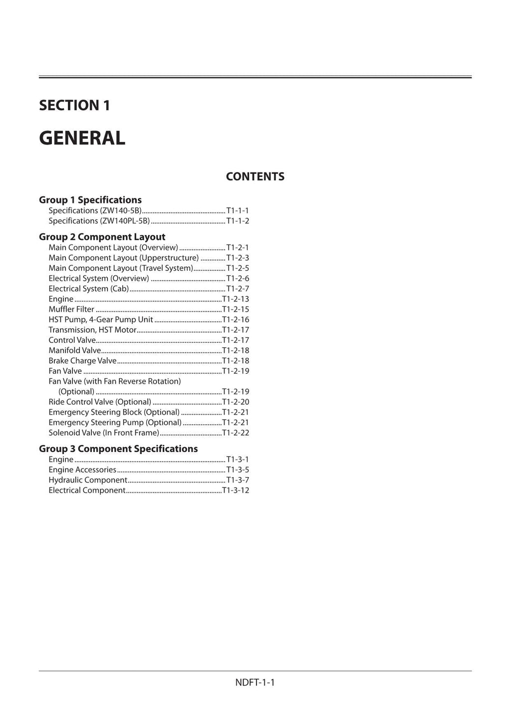 Hitachi ZW140-5B ZW140PL-5B Wheel Loader Technical Manual Operational Principle
