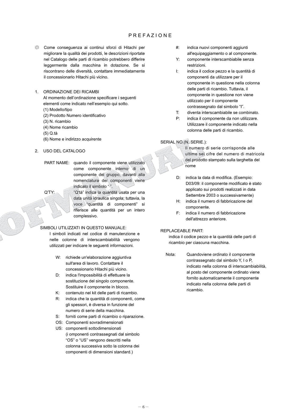 HITACHI ZAXIS ZX75UR-3 Equipment Component Excavator Parts Catalog Manual