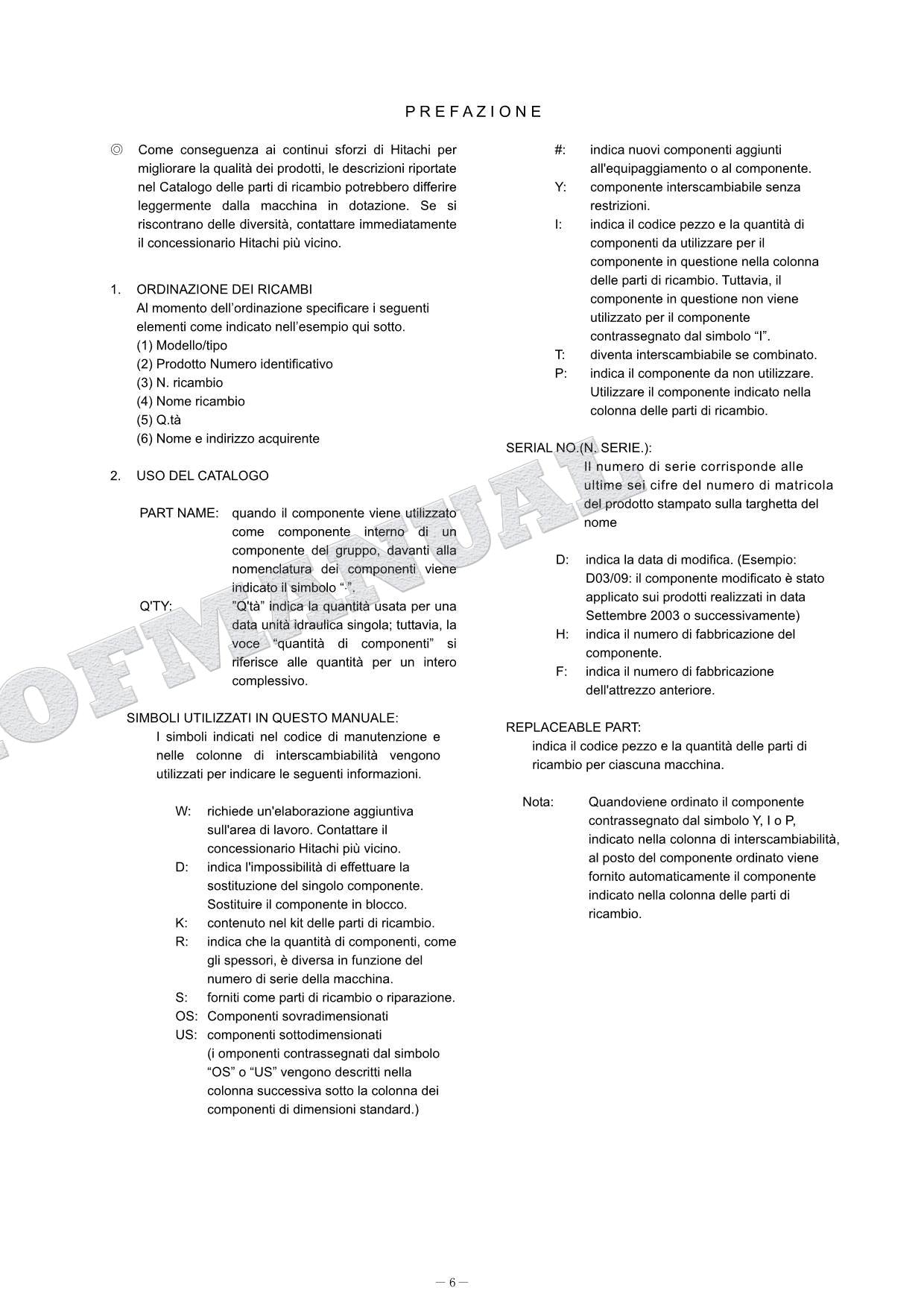 HITACHI ZAXIS ZX75UR-3 Equipment Component Excavator Parts Catalog Manual