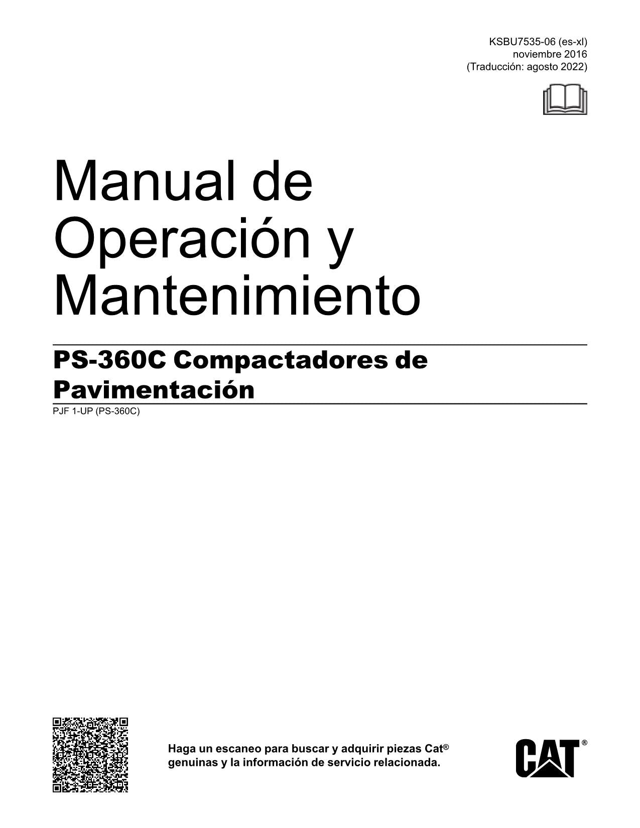 Caterpillar PS 360C Compactadora Manual de Operación y Mantenimiento Español