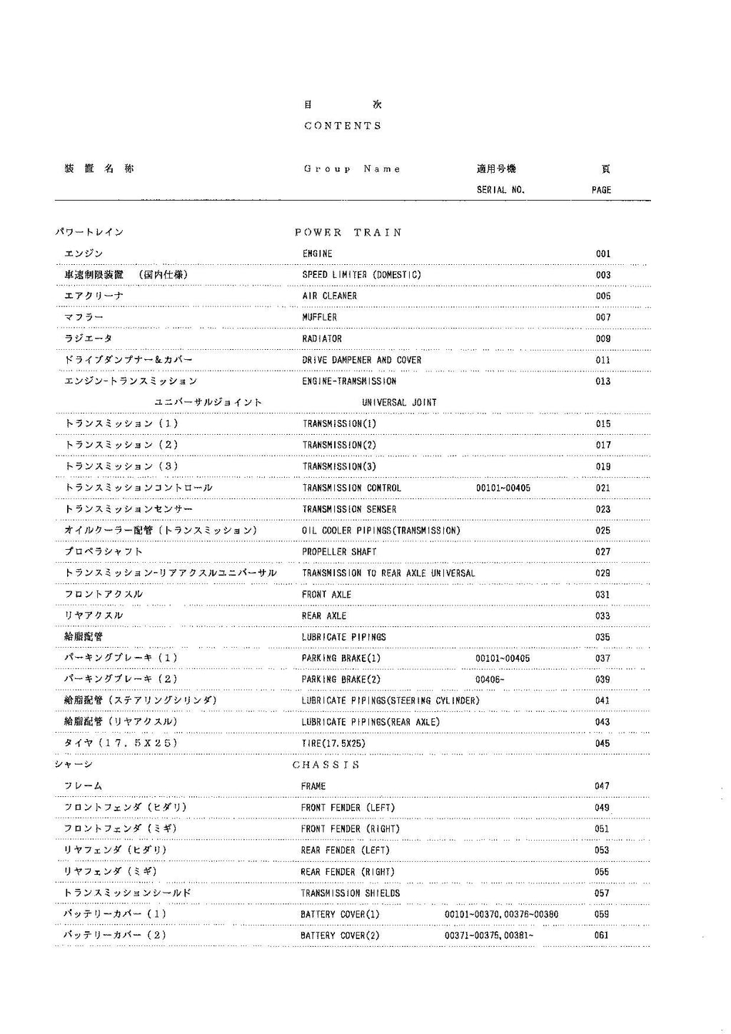 Hitachi LX100 Wheel Loader Parts Catalog Manual SN 00101-up