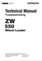 Hitachi ZW550 Wheel Loader Tech Manual Troubleshooting +Schematics TT11C5-E-00