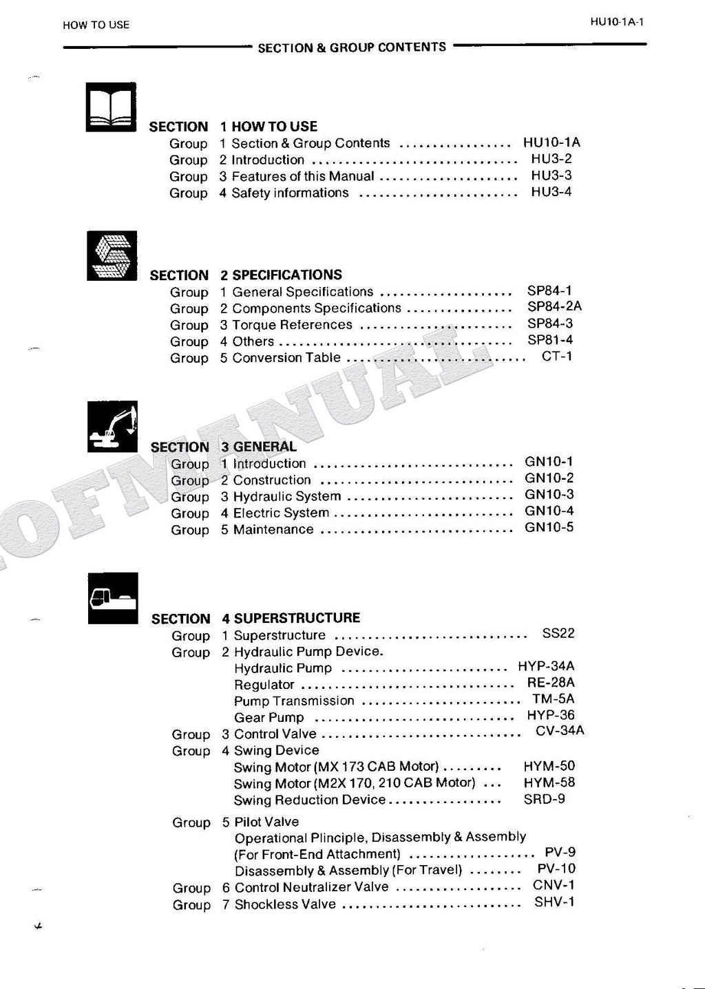 HITACHI EX270 Hudraulic Excavator Repair Service Manual