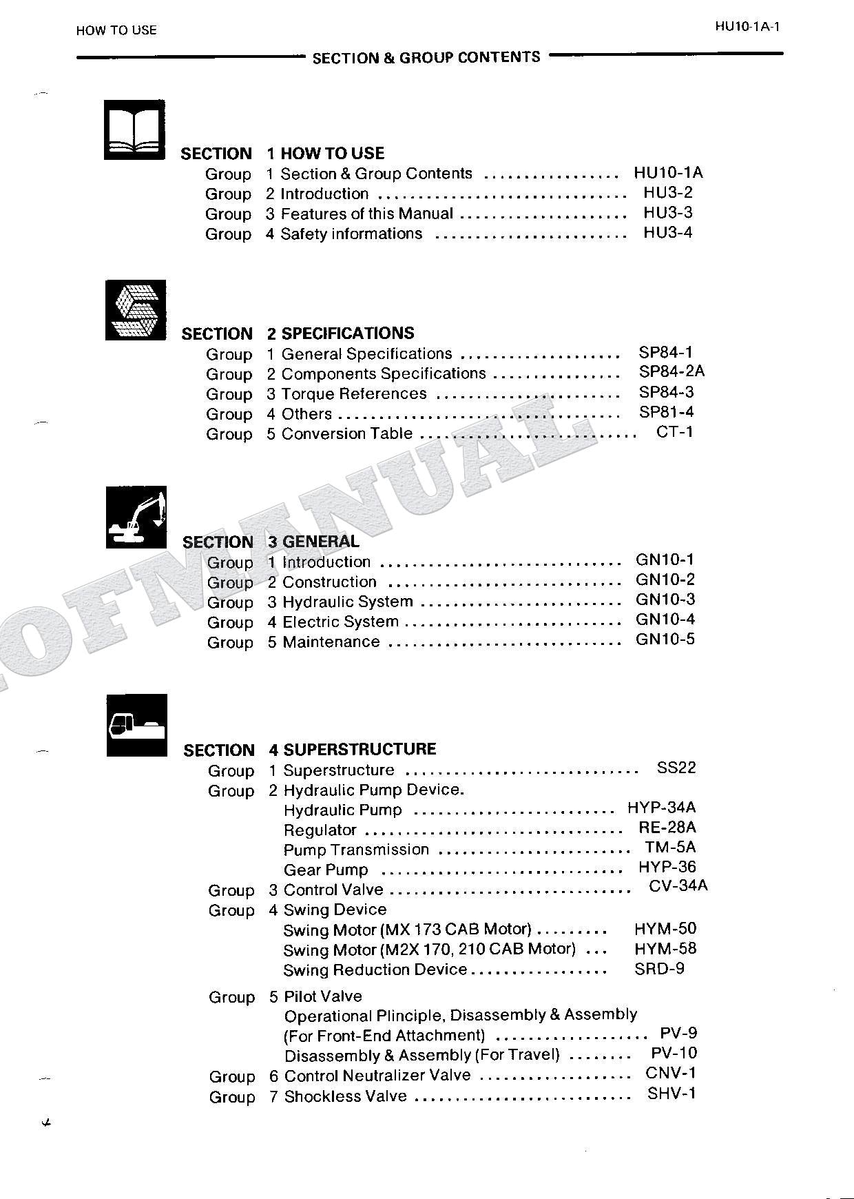 HITACHI EX270 Hudraulic Excavator Repair Service Manual