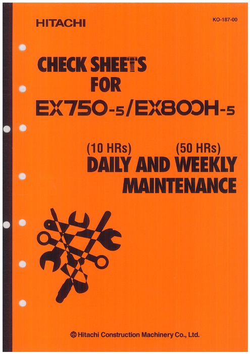 HITACHI EX750-5 EX800H-5 EXCAVATOR SERVICE MANUAL KO18700