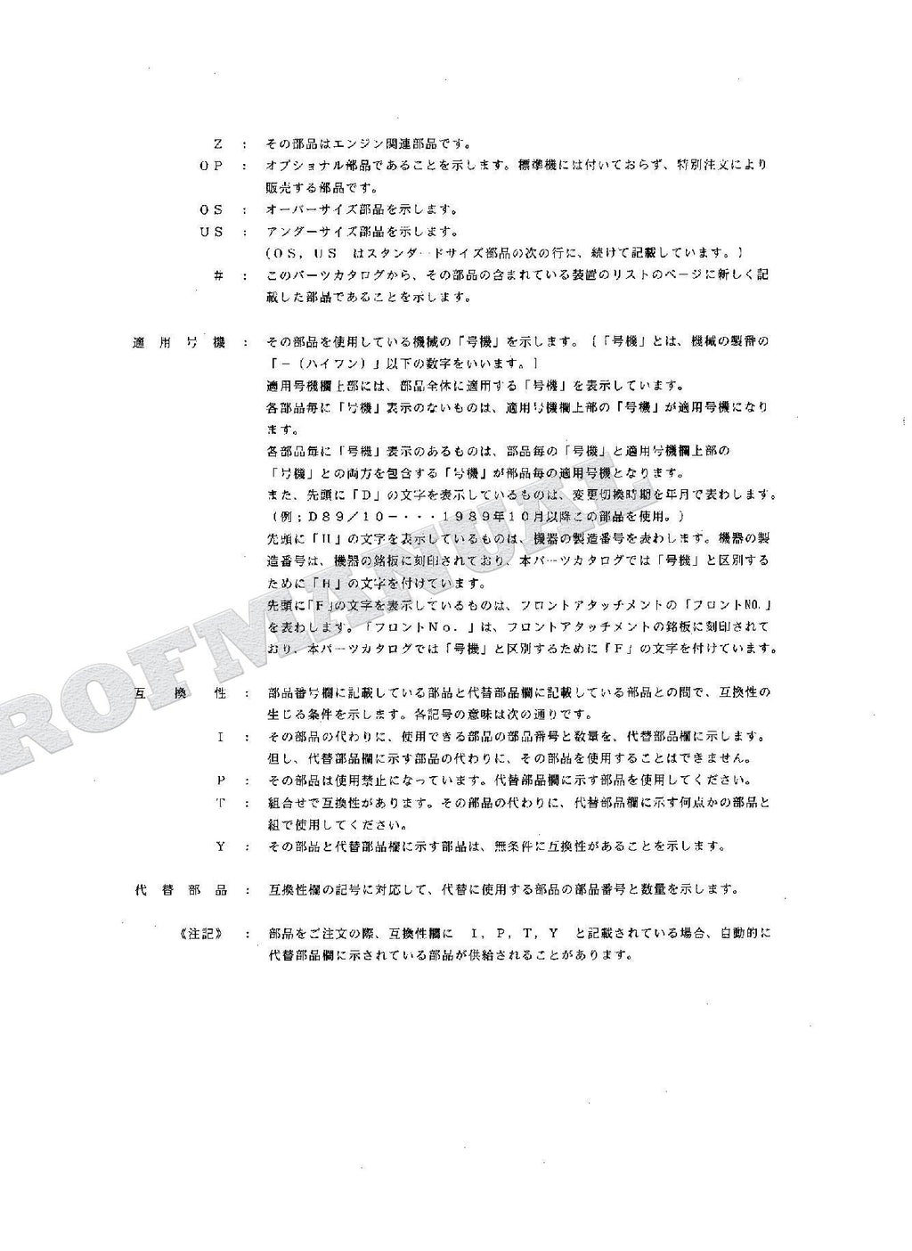 HITACHI EX60 Excavator Parts Catalog Manual SN 00101-