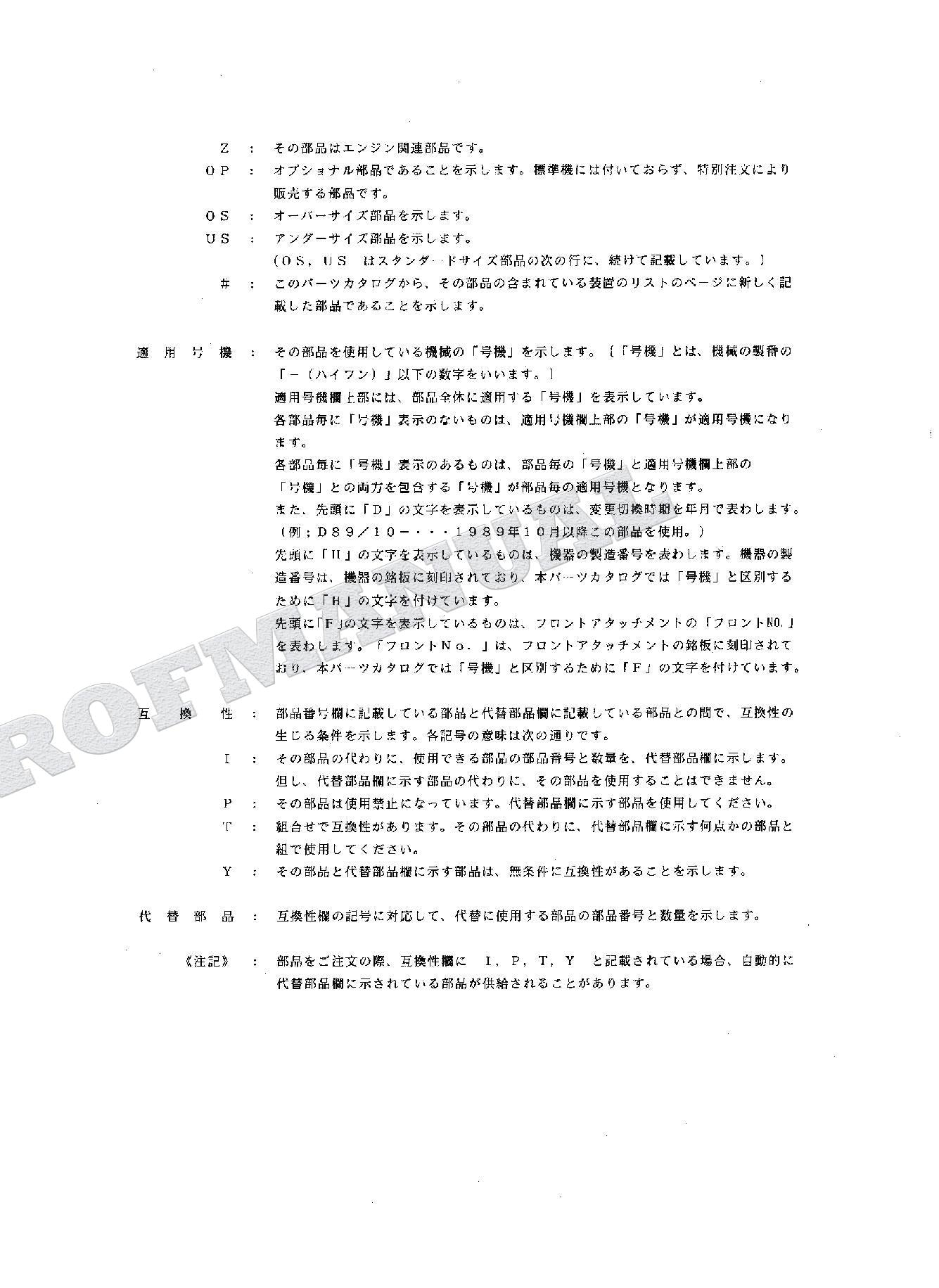HITACHI EX60 Excavator Parts Catalog Manual SN 00101-