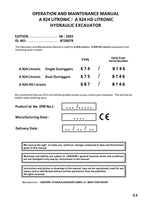 Liebherr A924 LITRONIC A924 HD LITRONIC Excavator Operators manual