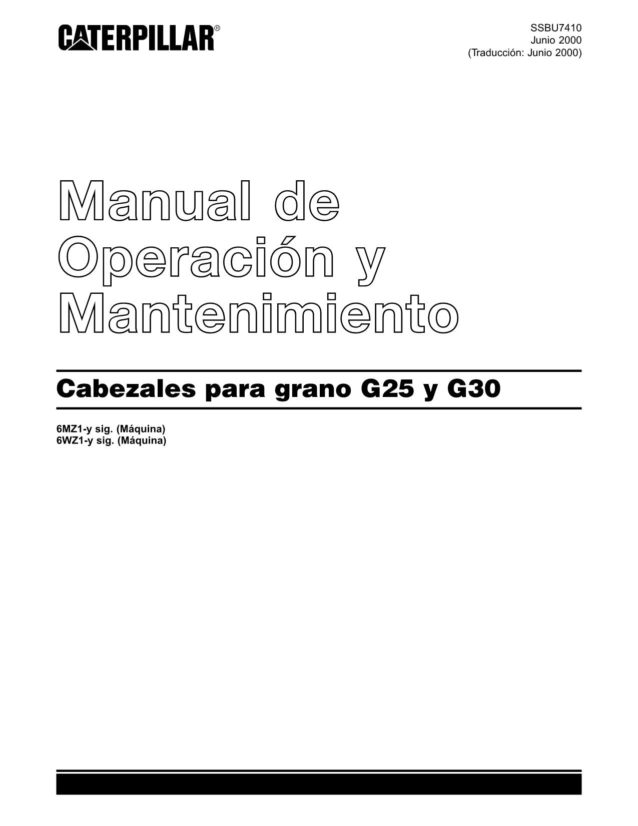 Caterpillar G25 G30 Tractor agricola Manual de Operacion y Mantenimiento Espanol