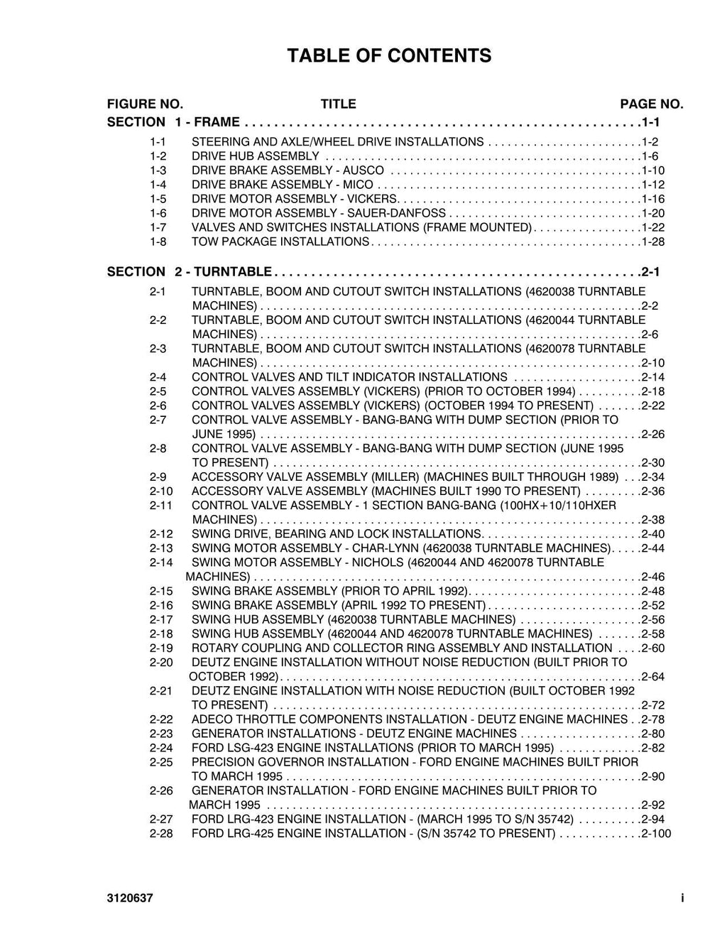 Manual del catálogo de piezas del elevador de pluma JLG 00HX 100HX+6 110HX 110HXER