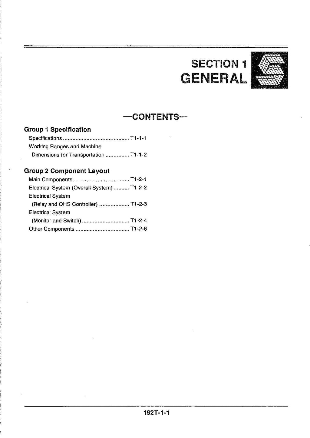 HITACHI EX75UR-3 Excavator Operational Principle Technical Manual