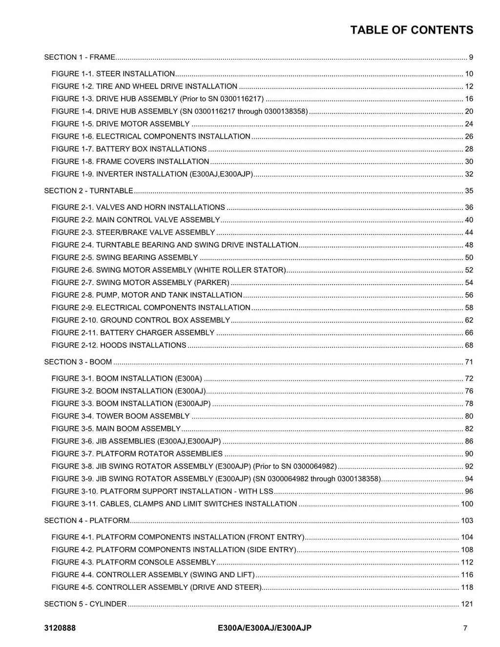 JLG E300A E300AJ E300AJP Boom Lift Parts Catalog Manual