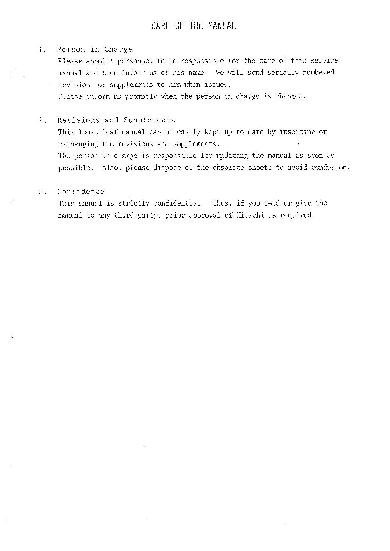 HITACHI UH04M Excavator Service Manual