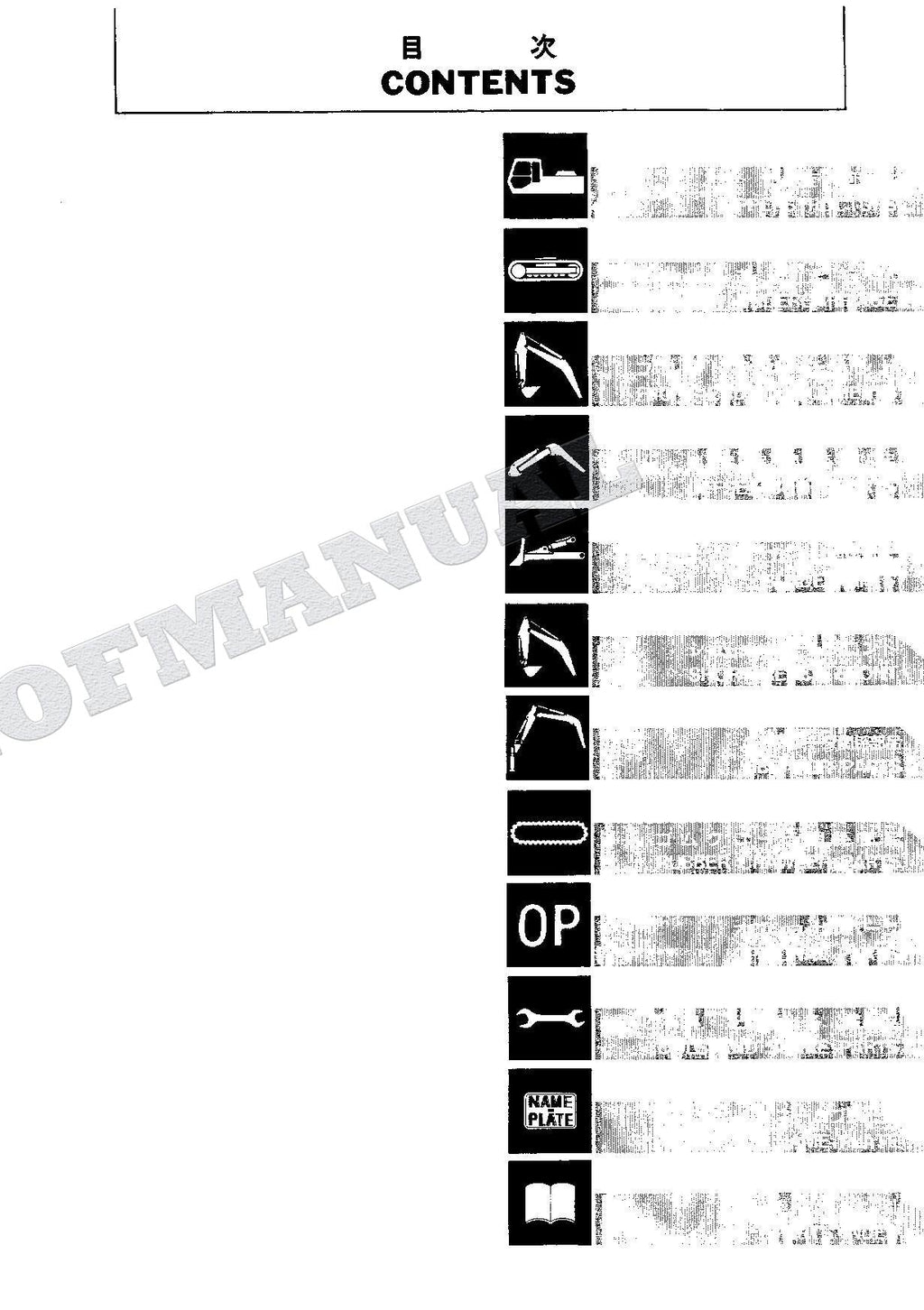 HITACHI EX60-2 Excavator Parts Catalog Manual SN 30001-