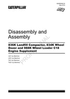 Caterpillar 834K Dozer 988K Loader C18 Engine Suppl Disass Assem Service Manual