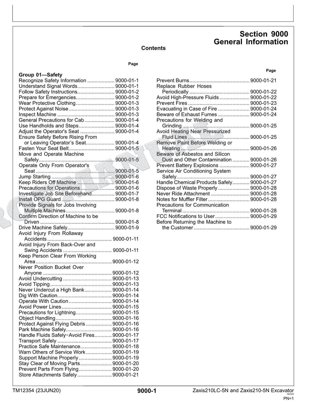 HITACHI ZX 210LC-5N 210-5N Excavator Operation Test Service manual