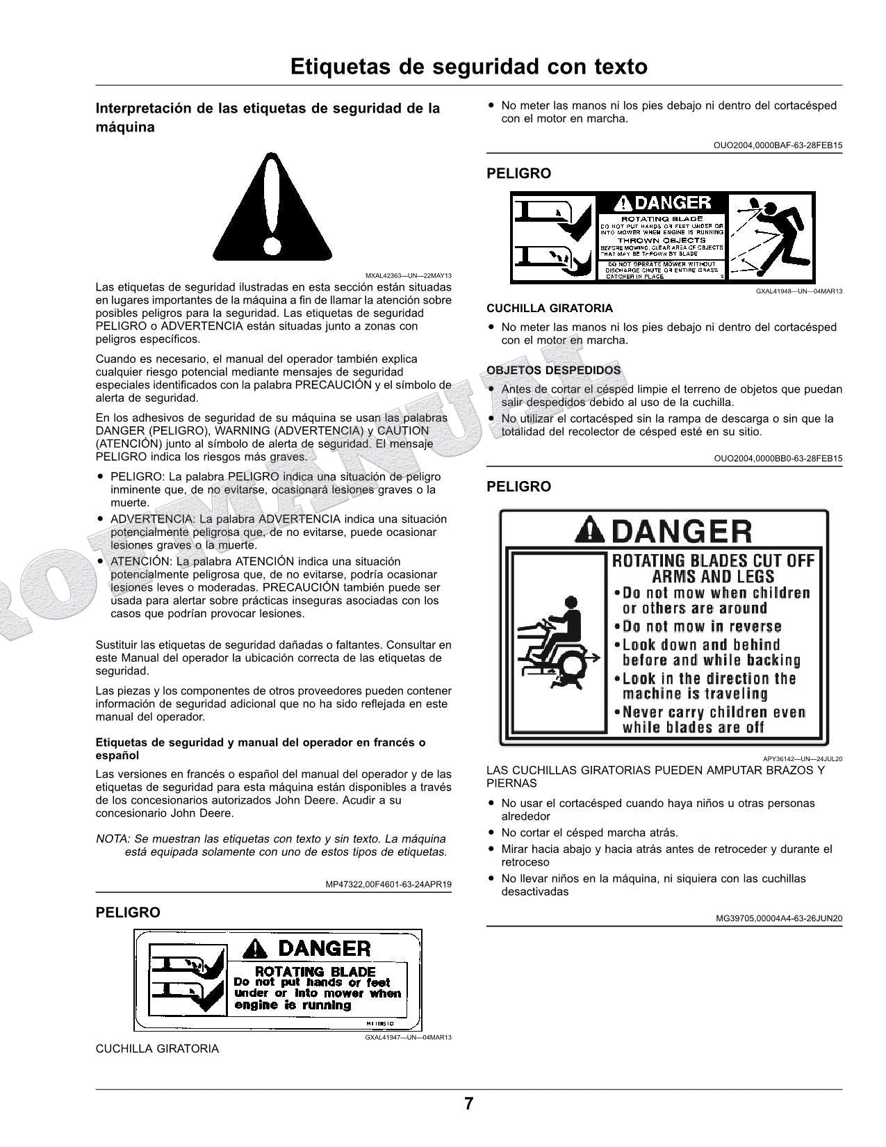 John Deere S180 S170 S100 S120 S110 S140 S130 S160 Tractor Manual del Operador