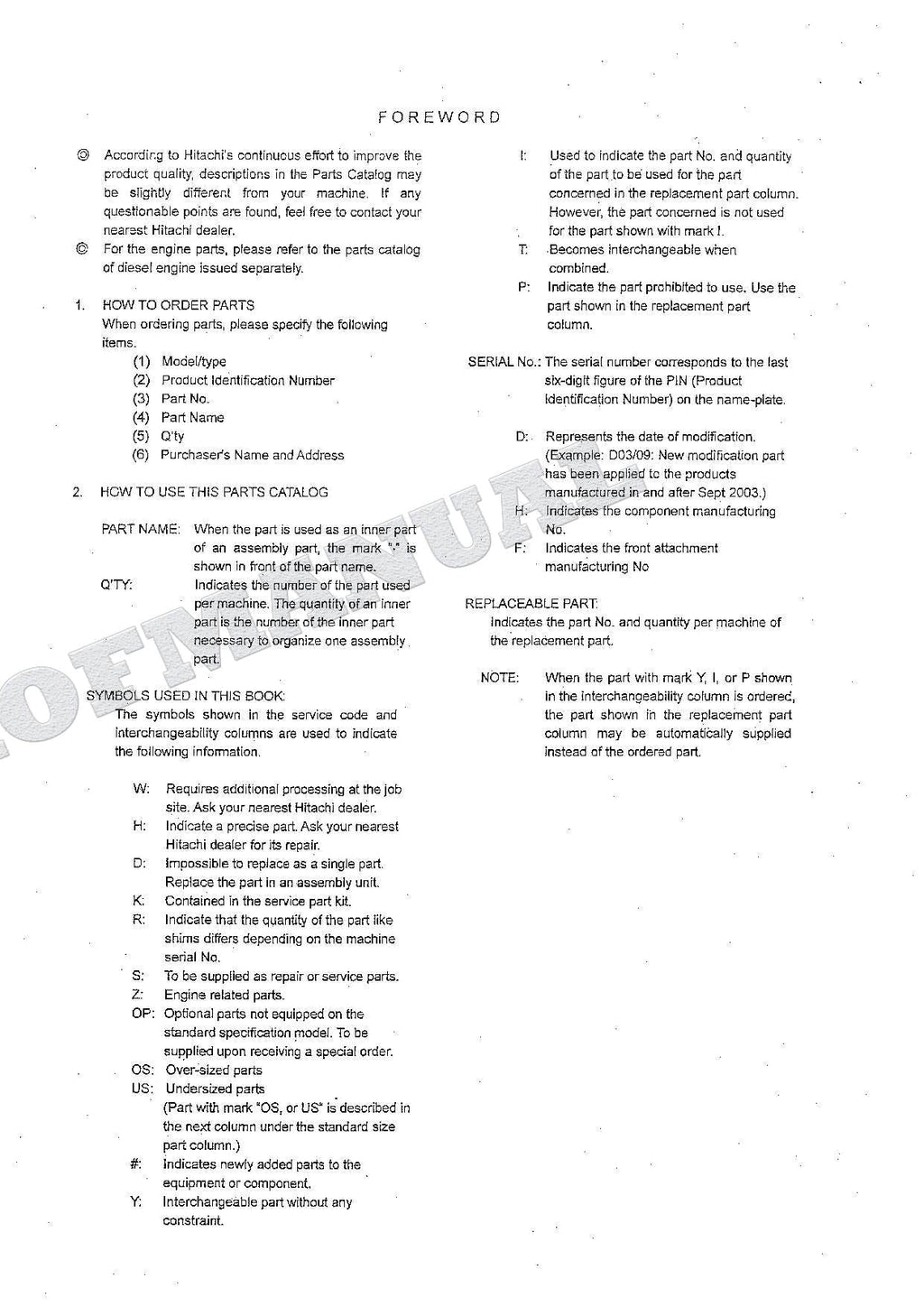 HITACHI CHR70 CHR70MT Crawler Carrier Parts Catalog Manual SN 093001-