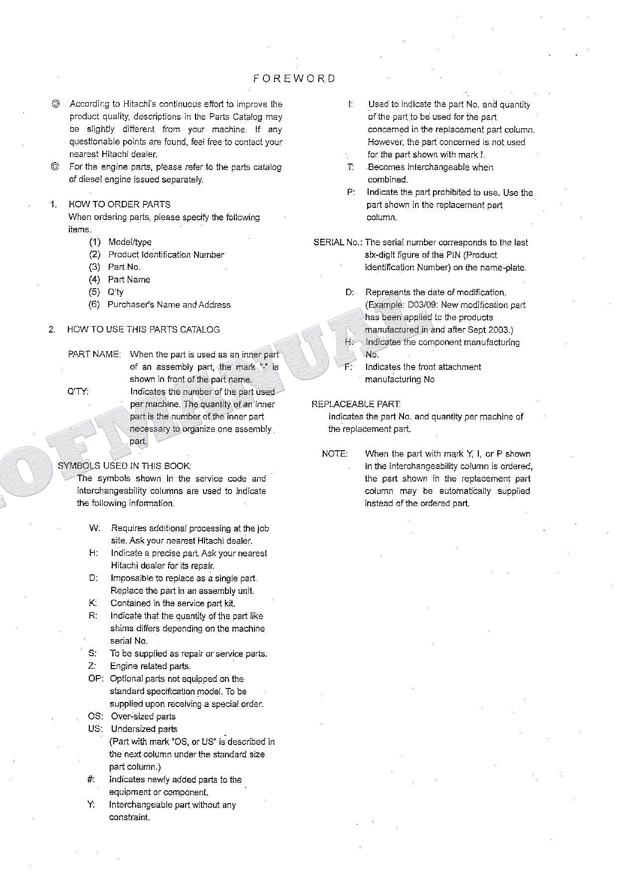 HITACHI CHR70 CHR70MT Crawler Carrier Parts Catalog Manual SN 093001-