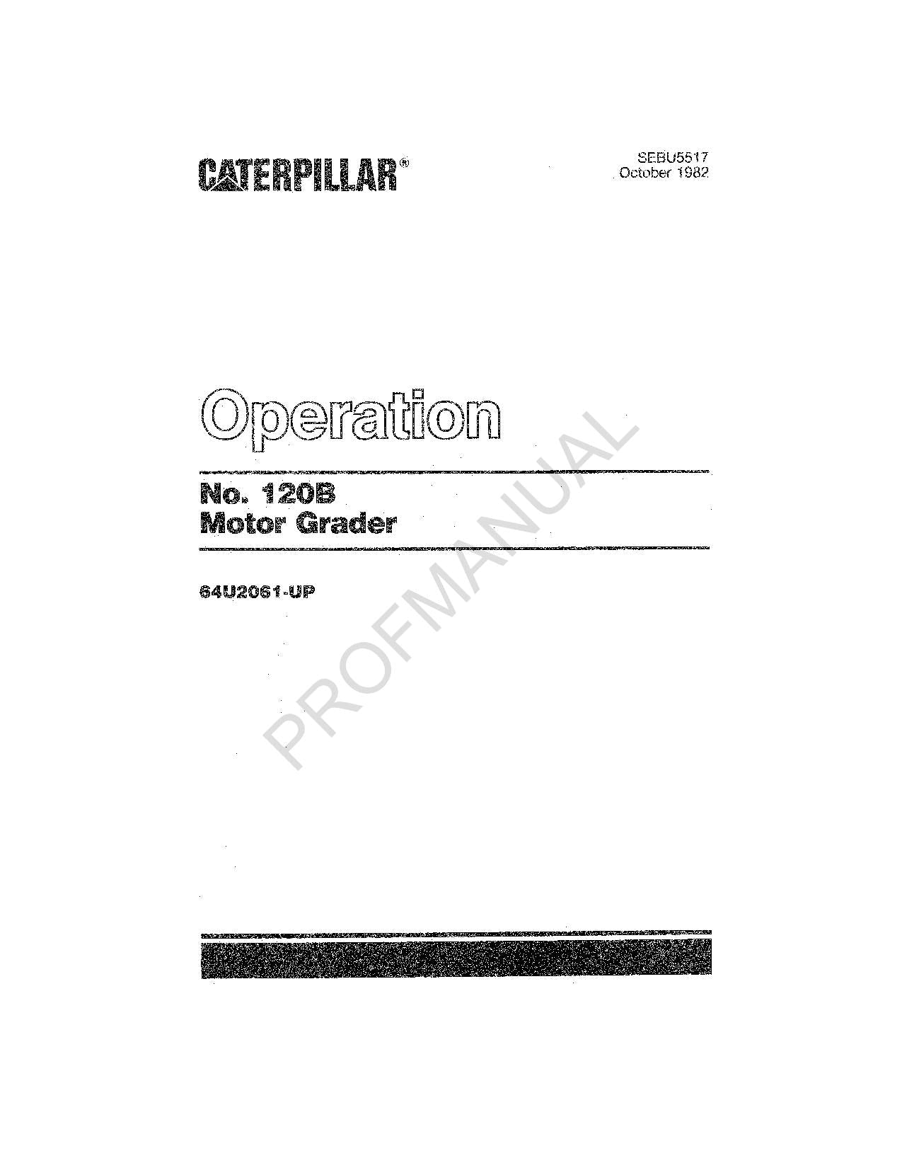 Manual de mantenimiento del operador de la motoniveladora Caterpillar 120B