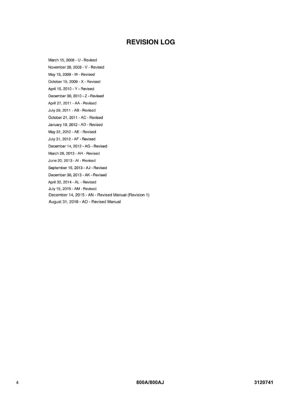 JLG 800A 800AJ Boom Lift Parts Catalog Manual Prior to 0300069000