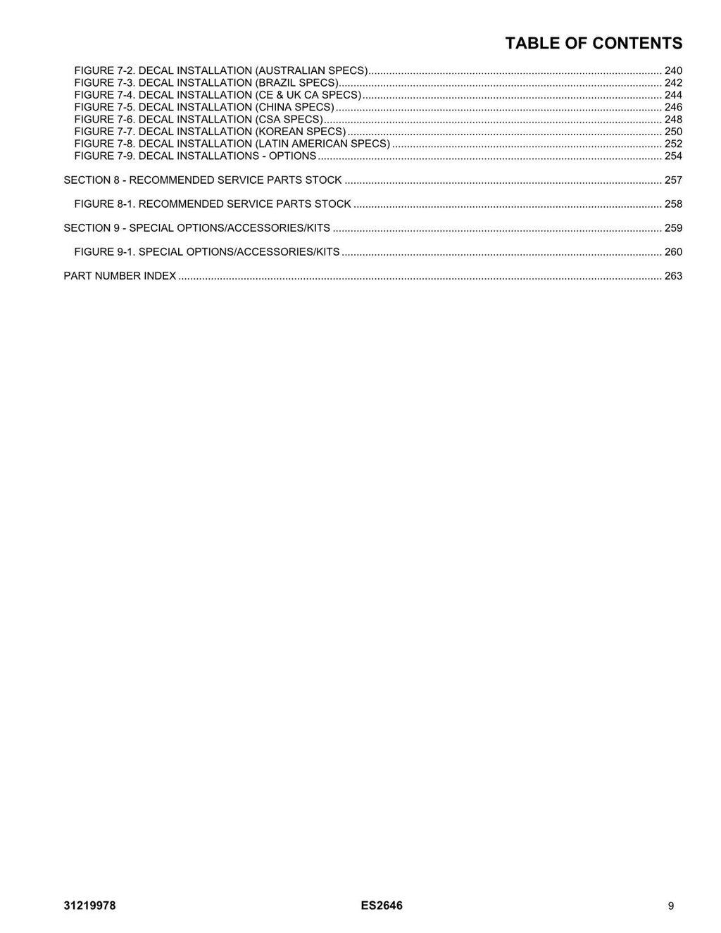 JLG ES2646 Scissor Lift Parts Catalog Manual 31219978