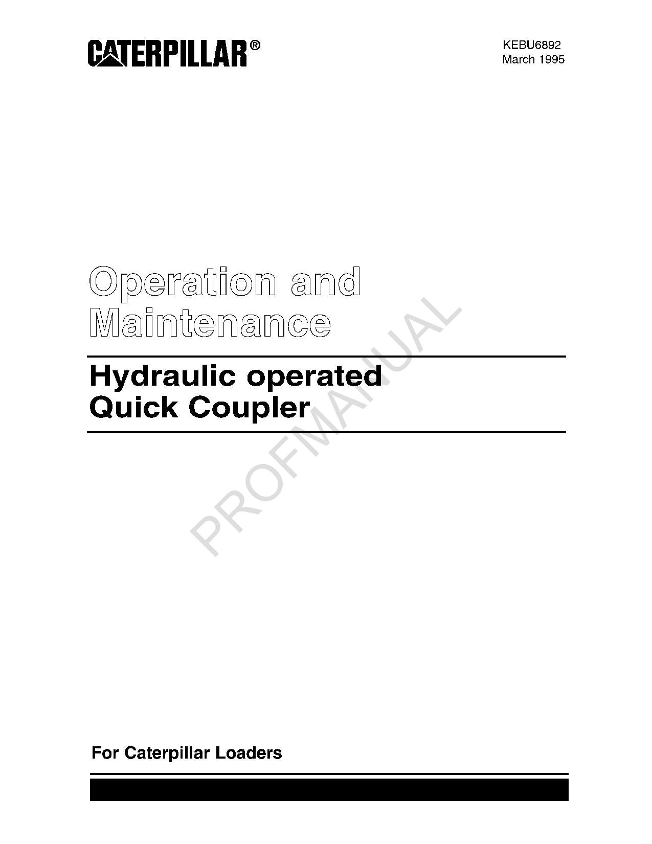 Manual de mantenimiento del operador del cargador con acoplador rápido hidráulico Caterpillar