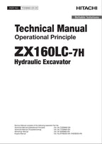 HITACHI ZAXIS ZX160LC-7H Excavator Operational Principle Technical Manual
