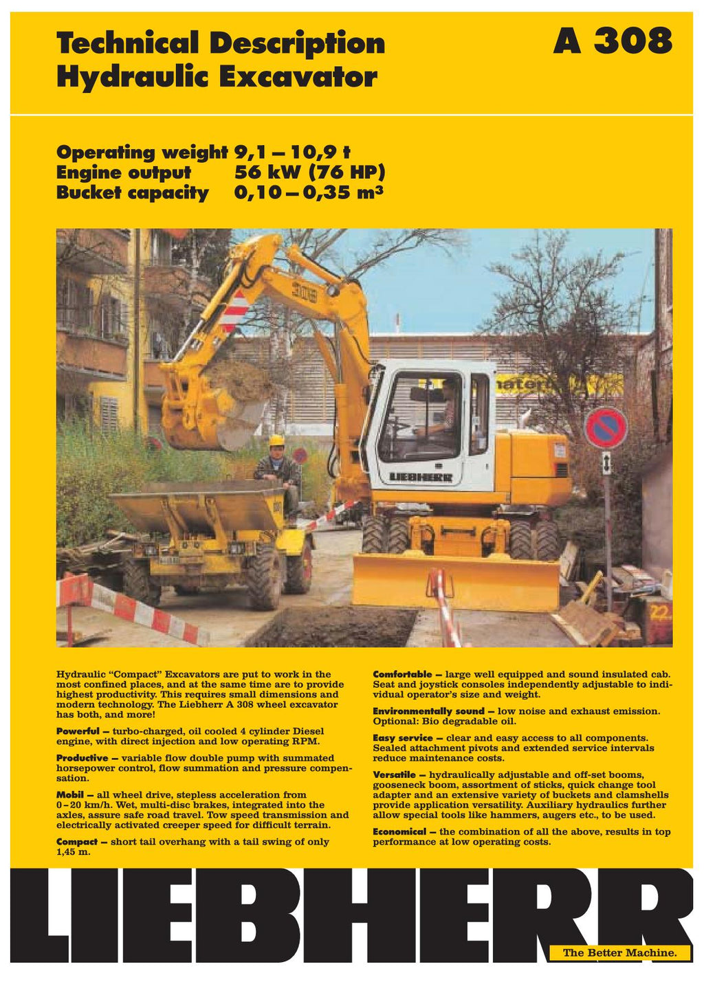 Liebherr A308 Excavator  Operators manual