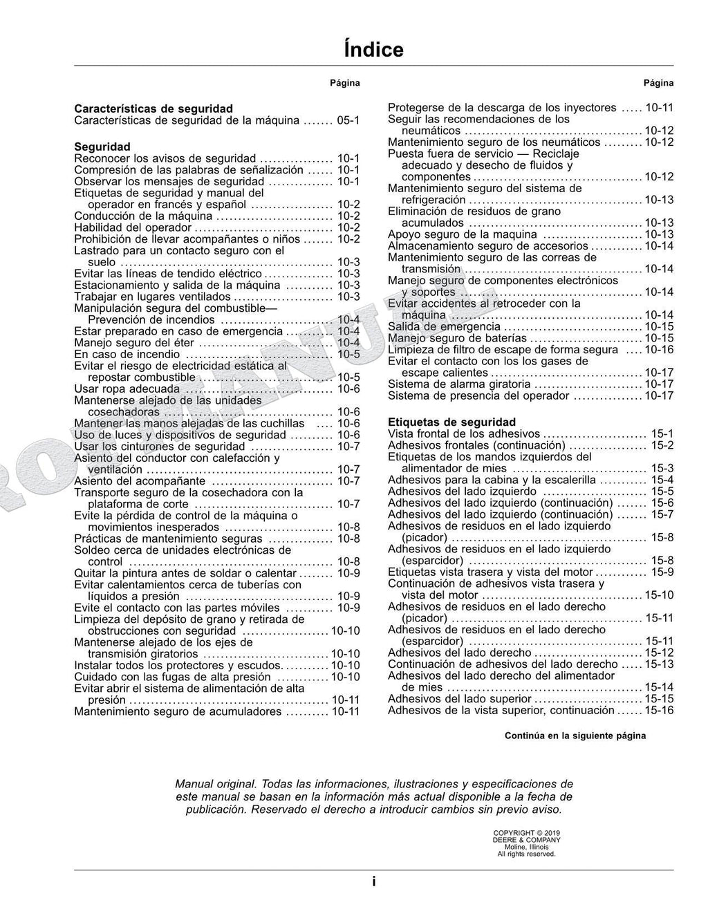 John Deere S760 S770 S780 S790 COMBINAR Manual del Operador Español SN 810001 -
