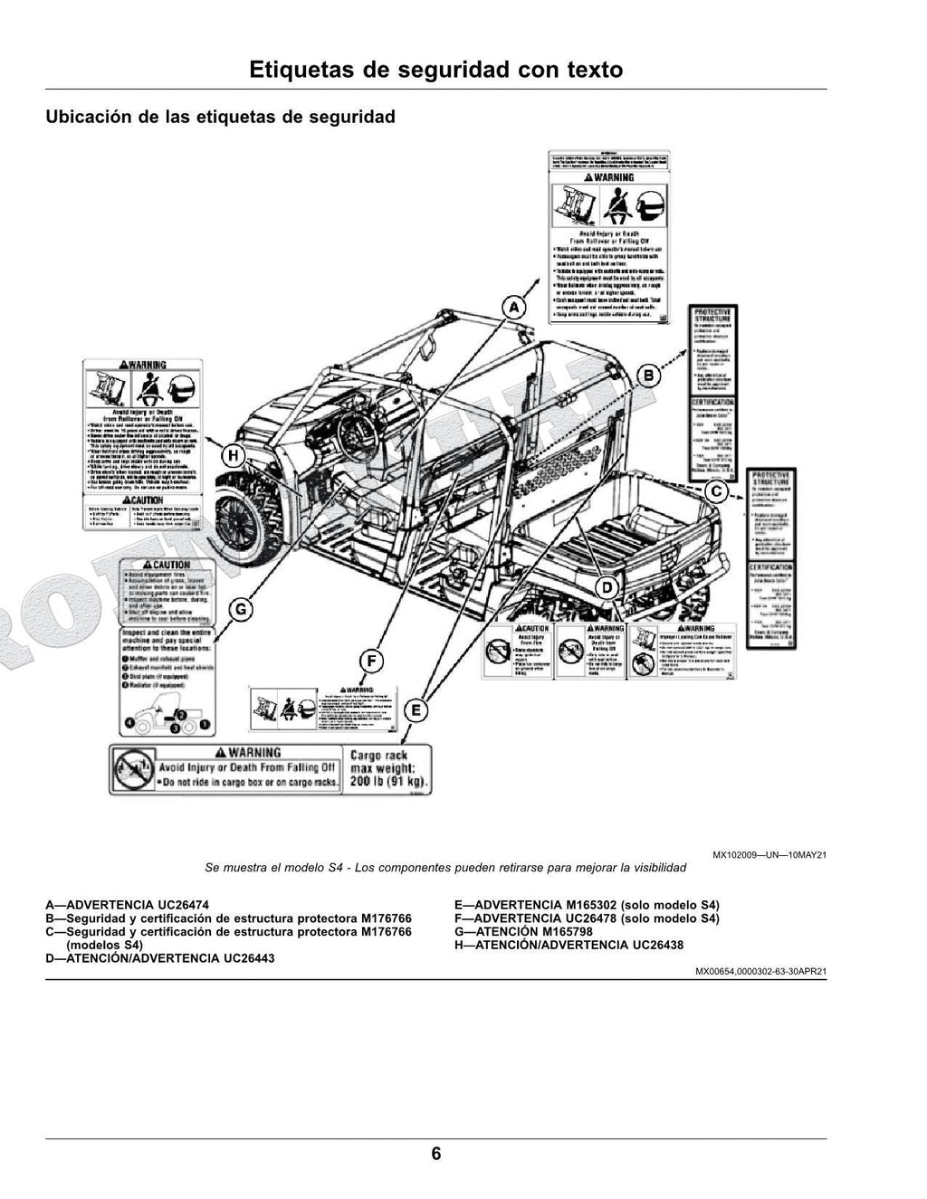 John Deere XUV 590M S4 XUV 590E S4 cocodrilo Manual del operador SN 050001-