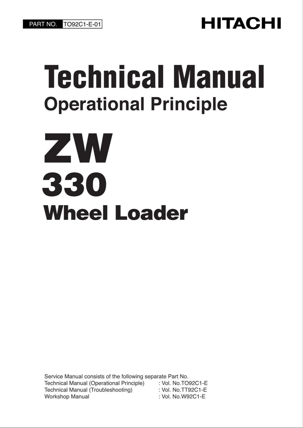 Hitachi ZW330 Wheel Loader Technical Manual Operational Principle