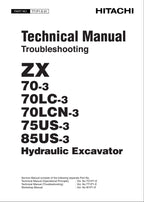 HITACHI ZX85US-3 Excavator Troubleshooting +Schematic Technical Manual