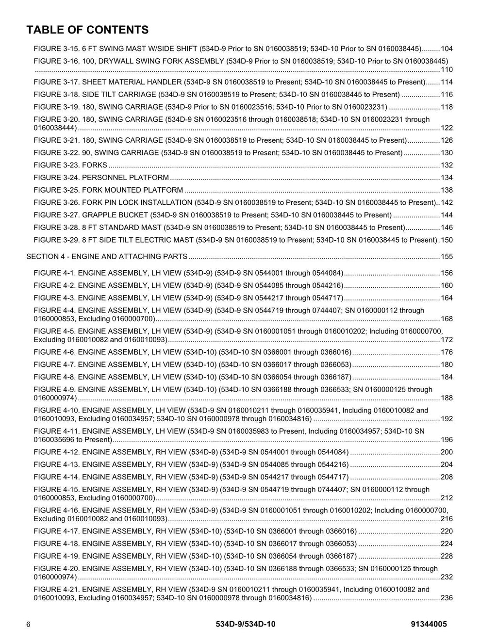 Manual del catálogo de piezas del manipulador telescópico JLG 534D-10 534D-9