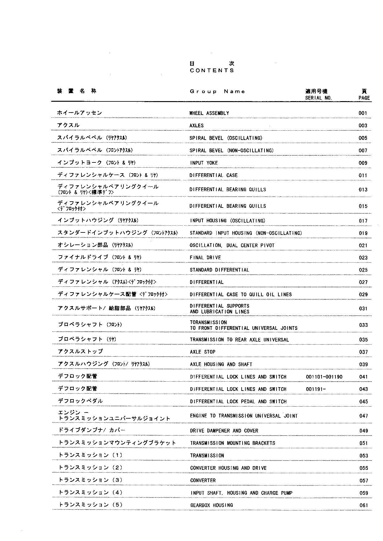 Hitachi LX100-2 Wheel Loader Parts Catalog Manual SN 001101-up