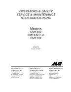 JLG CM1432 CM1432PLUS CM1732 Scissor Lift Operation Parts Service Manual 3120579